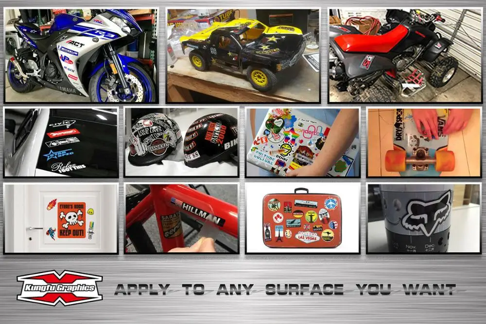 Кунг-фу графика спонсор мотокросса тюнинг мотоцикл наклейки Лист декоративный набор для автомобиля ATV шлем Dirt Bike 18*26 см