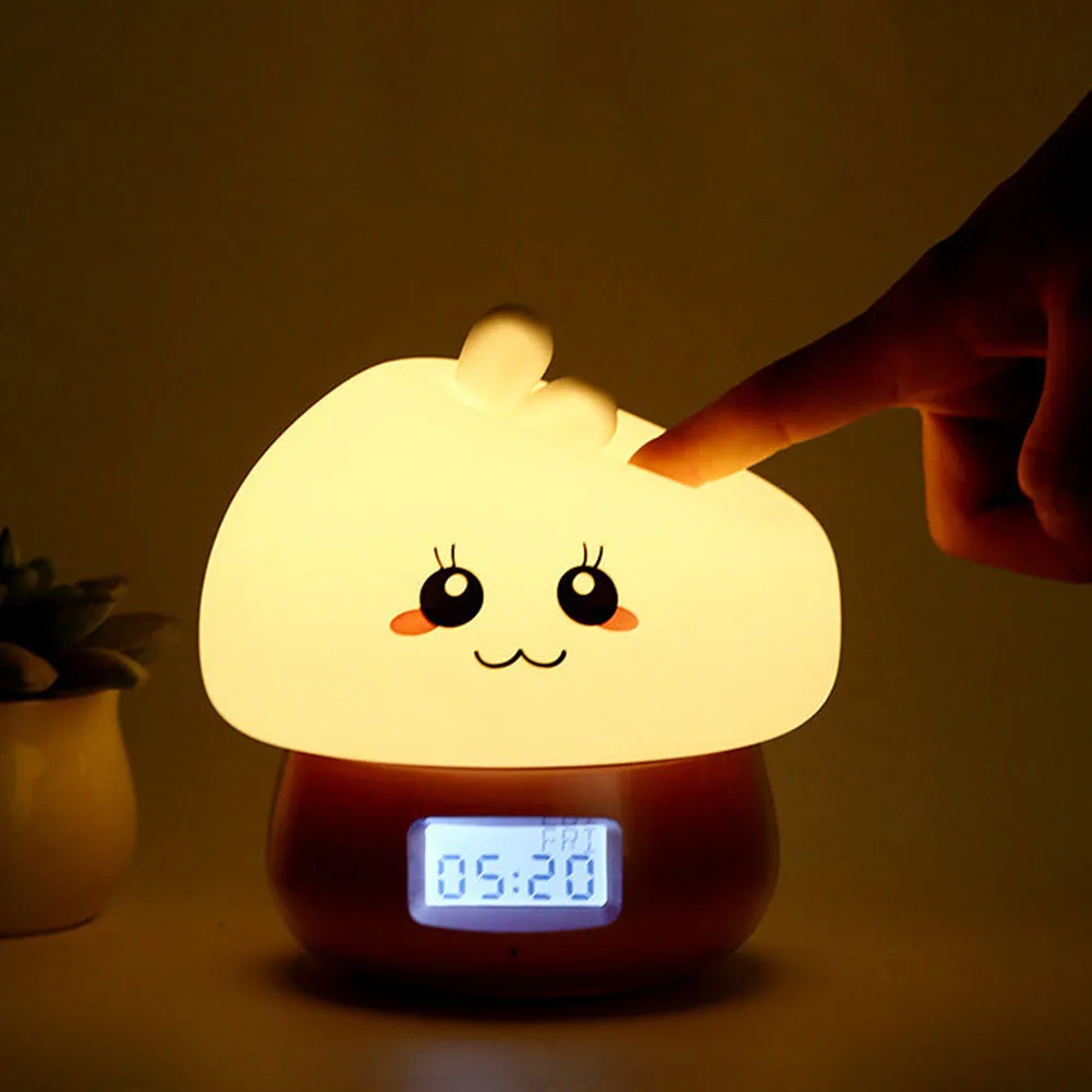 

New LED Color Changing Night Light Silicone Rabbit Remote Control Touch Sensor Control Night Light With Alarm Clock