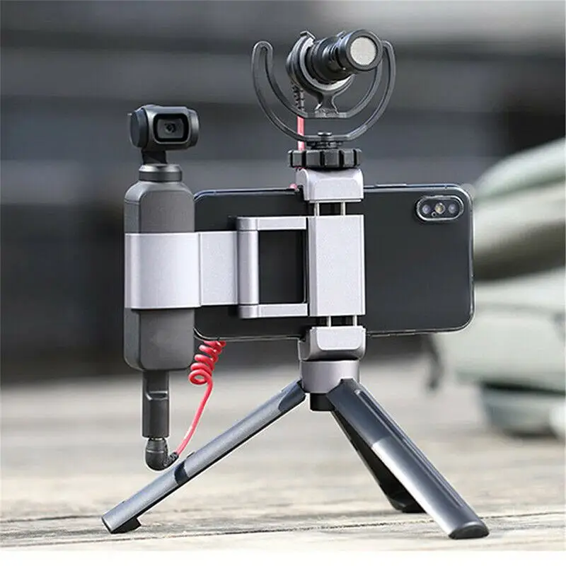 

A Set Mini Tripod Foldable Phone Metal Holder Adapter for DJI OSMO Pockets Moible Phone Handle Gimbal