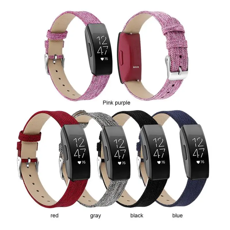 

Canvas Fabric Straps Nylon Woven Breathable Quick Release Replacement Wristband Accessories For Fitbit Inspire Watch Strap