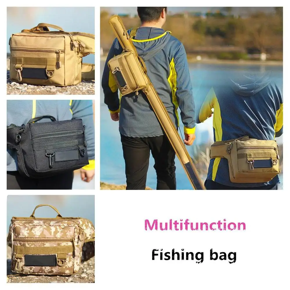 

Mounchain Multi-functional Fishing Bag Fanny Pack Fishing Gear Bag Raft Rod 600D nylon Sea fishing Rod Bag