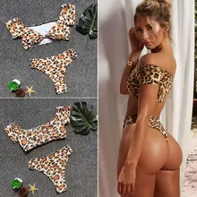 Короткие комплекты, женский бюстгальтер с подкладкой, пляжный купальник, купальный костюм, хит, летние сексуальные бюстгальтеры с леопардовым принтом+ трусики от купальника