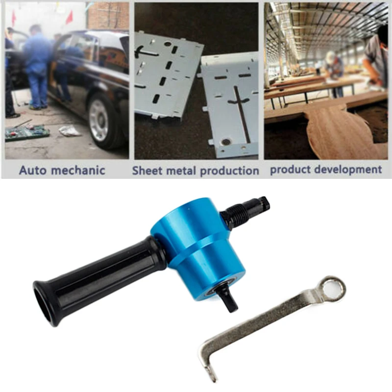 

Adjustable Double Head Nibble Metal Cutting Sheet Nibbler Saw Cutter Drill Attachment For Vehicle Repair Maintenance Sheet Metal