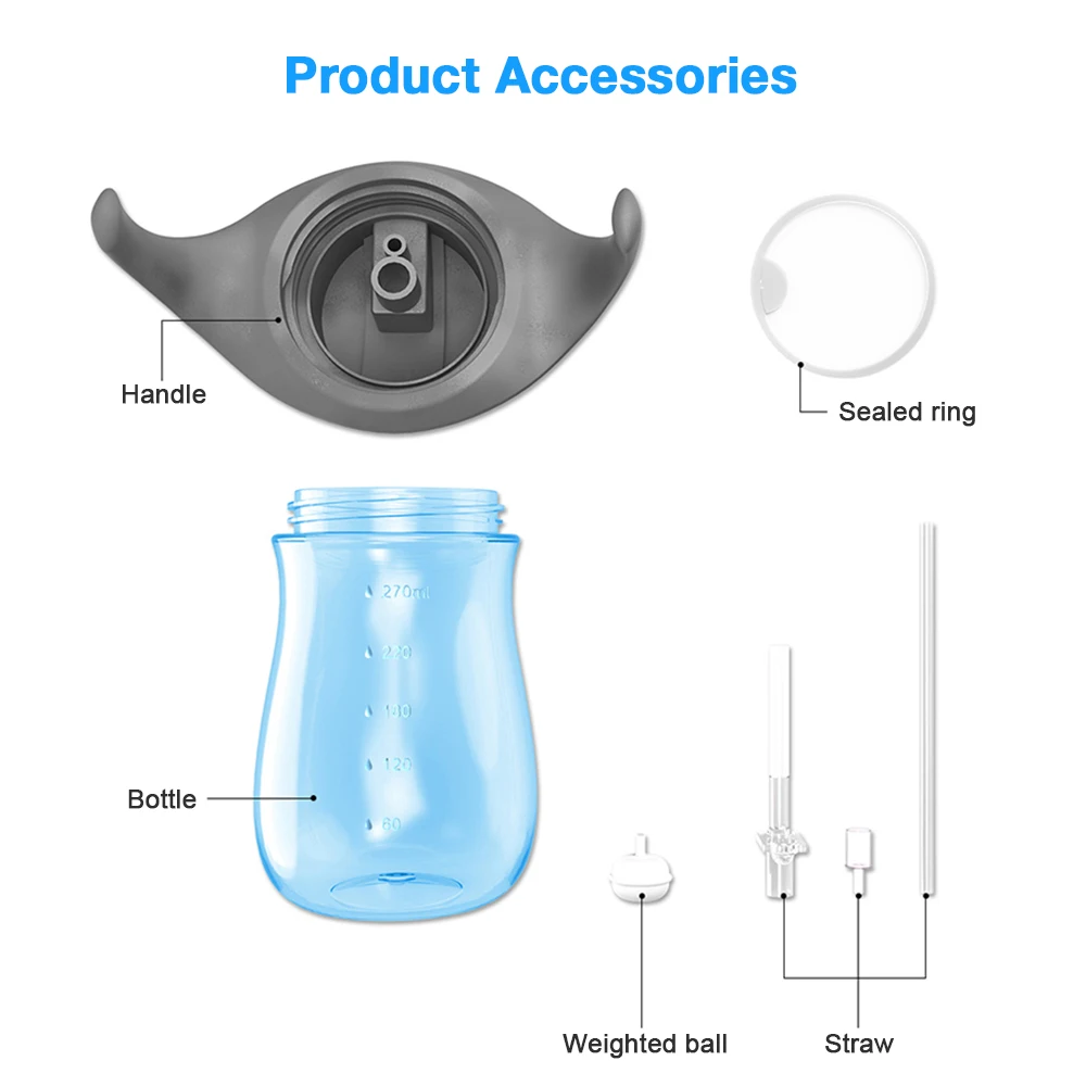 Harga 2018 Baby Sippy Cup dengan Tertimbang Jerami Menangani Transisi Botol Peserta Cup untuk Bayi Balita Anak 270 Ml BPA Free kualitas Terbaik