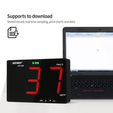 PM2.5 גלאי אוויר באיכות צג 2.5 PM גלאי גז Analyzer עם נתונים אחסון פונקצית קיר רכוב אבק צג אזעקה(China)