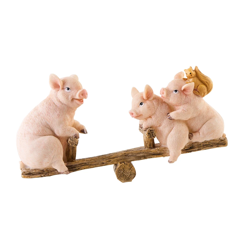 

1PC Decorative Creative Cute Adorable Cartoon Lovely Resin Pig Craft Home Decoration Figurines Resin Statue
