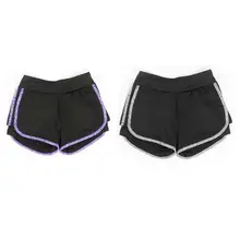 Женские спортивные шорты для йоги, многослойные быстросохнущие шорты для бега, фитнеса, обтягивающие шорты для йоги, шорты для фитнеса