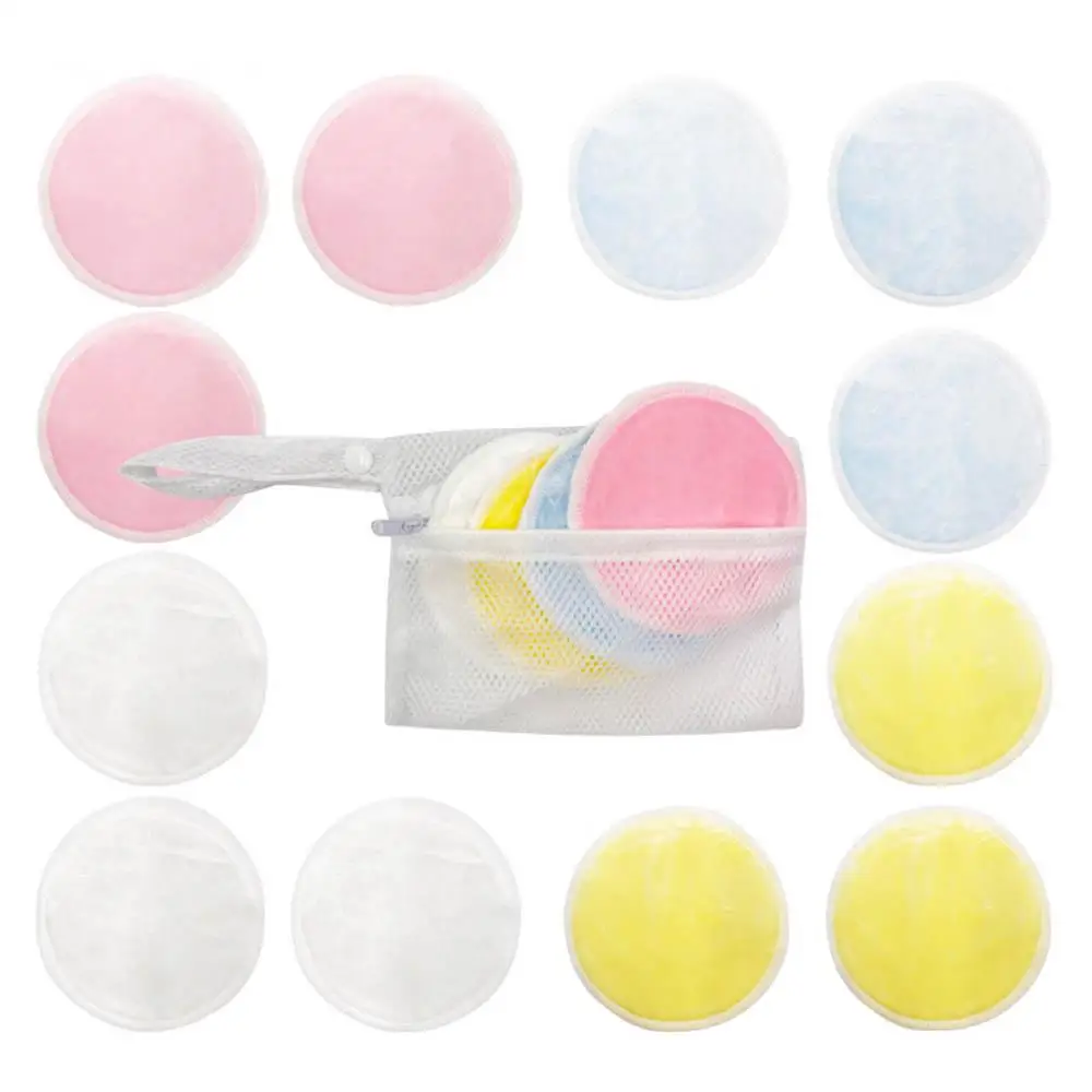 

16Pcs Reusable Microfiber Puff Make up Facial Remover Cotton Pads Double layer Nail Art Cleaning Wipe Washable with Laundry Bag