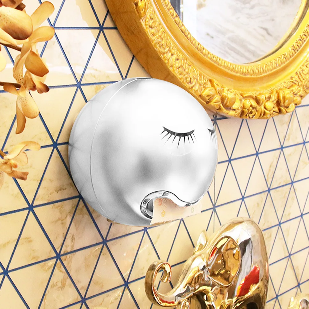 

2 In 1 Bathroom Tissue Box Toilet Paper Holders Rack Punch-Free Water Resistant Creative Paper Towel Phone Holder