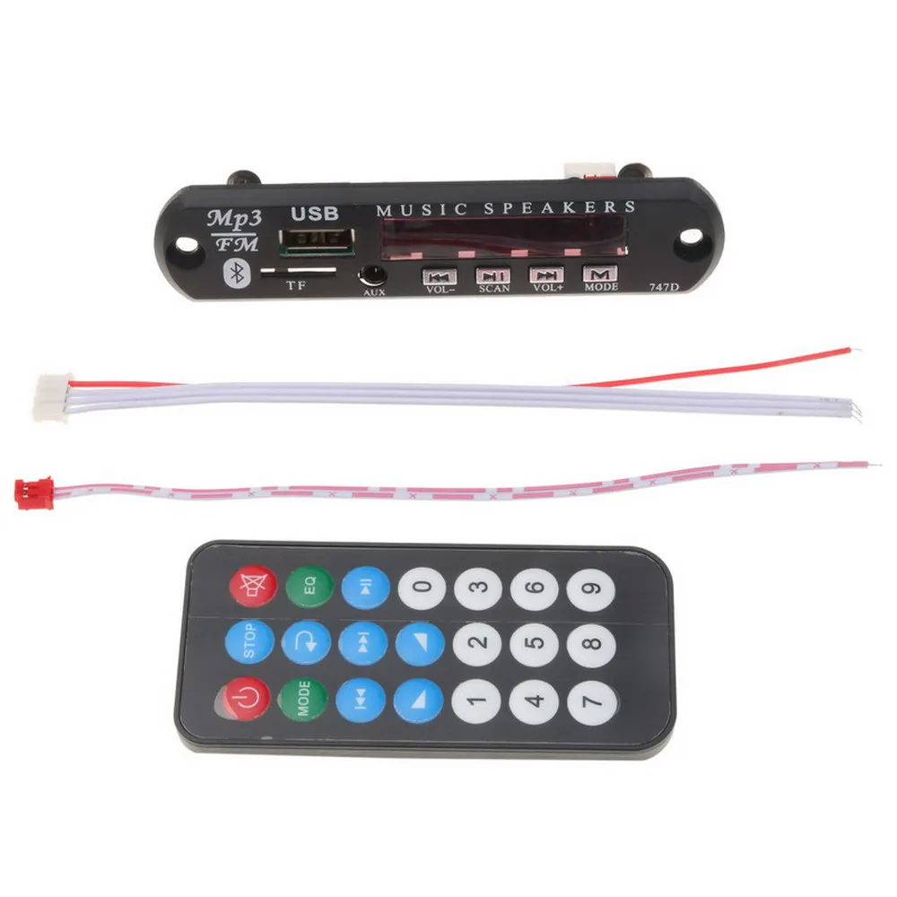 

Kebidu 3.5 mm WMA AUX Audio 5V 12V Bluetooth MP3 Decoder Board MP3 Player Decoder Board Car Kit FM Radio TF USB