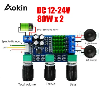 

TPA3116D2 DC 12V 24V 80W x 2 Dual channel Digital Audio TPA3116D2 Treble Bass Regulating Preset Pre amplifier Board