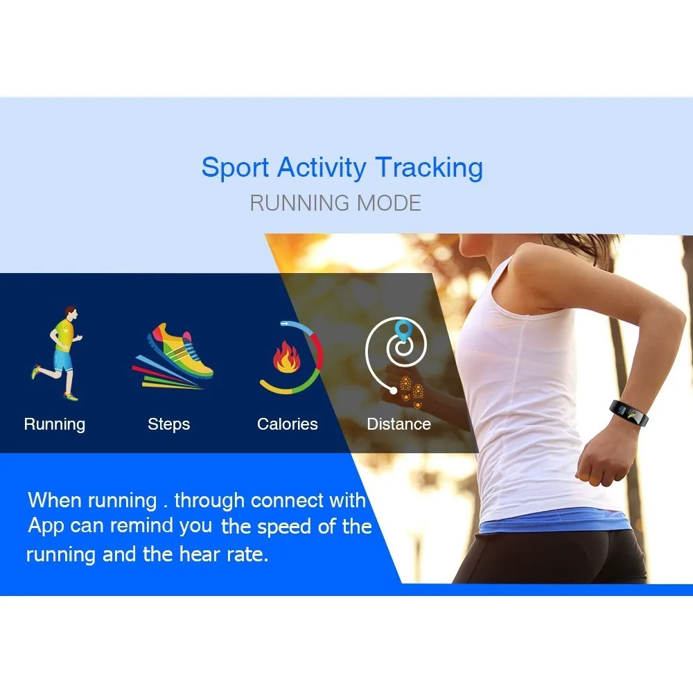 GIMTO Smart Band Sport Watch Men Women Heart Rate Fitness Tracker Smart Bracelet Blood Pressure Mea - 32852893316