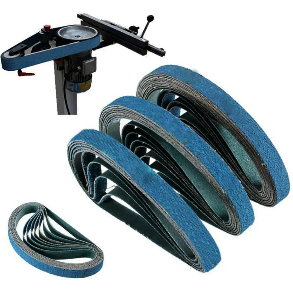 

5/10 pieces Zirconium corundum Abrasive Sanding Blue Belts Coarse to Fine Grinding Belt Grinder Accessories Brush Polished