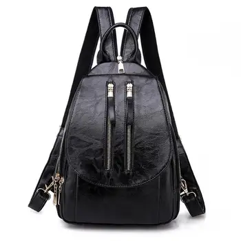 

Travel Backpacks Solid Color Women Shoulder Bags Leather Crossbody Bags