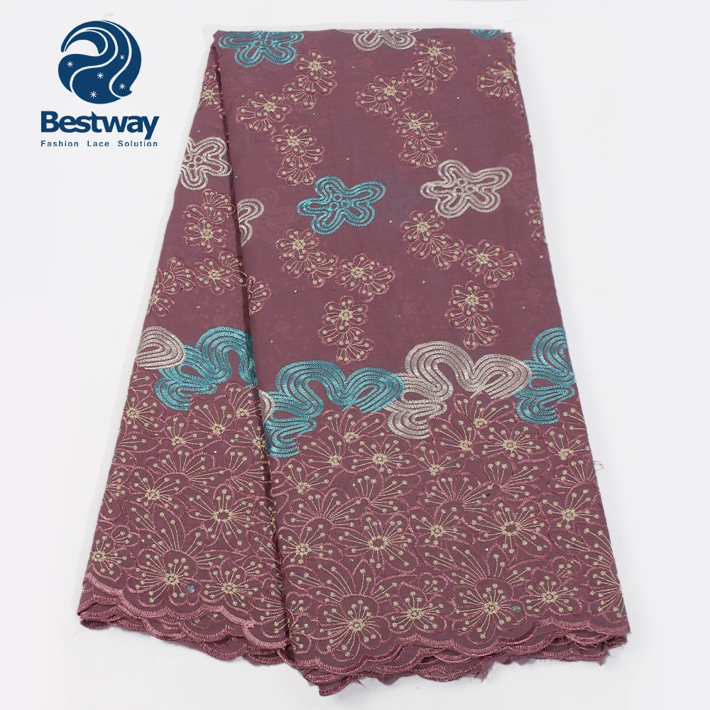 Bestway африканская Ткань кружево швейцарская вуаль хлопок вышивка нигерийский