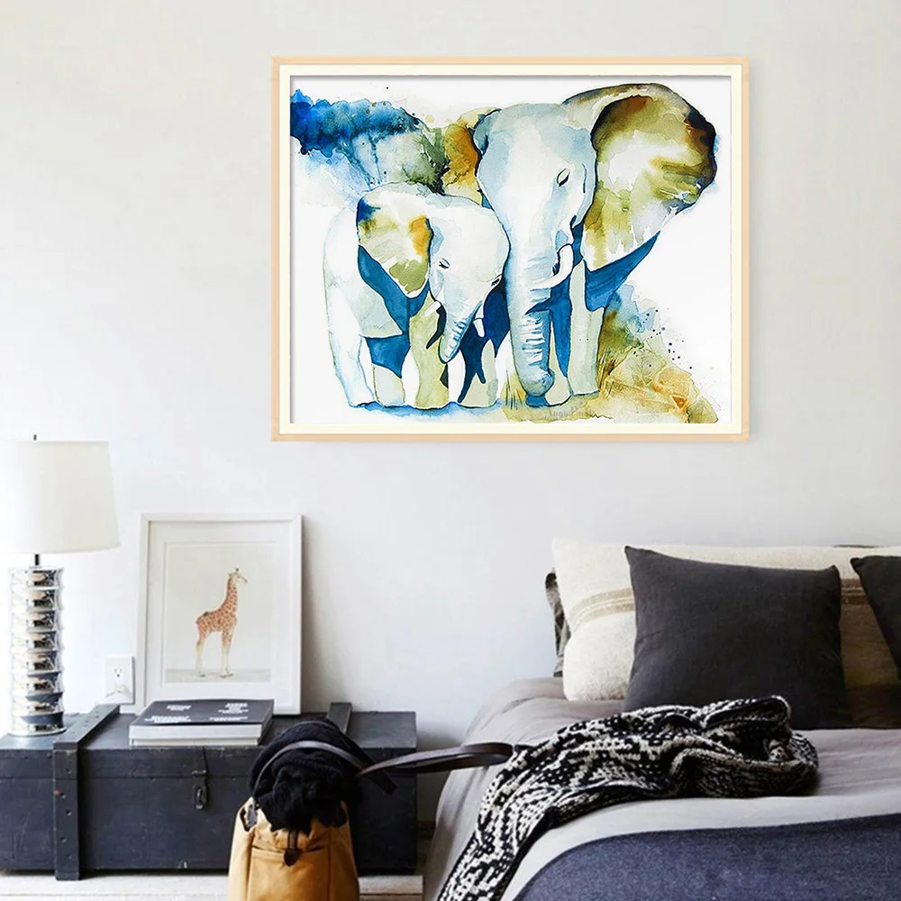 

DIY Digital Painting Elephant Pictures Painting By Numbers Animal Handwork Canvas Oil Painting Home Decor For Living Room