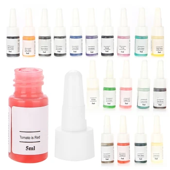 

20pcs 5ml/bottle Natural Plant Tattoo Ink Long lasting Body Paint Pigment Semi-Pernament Makeup Inks permanent makeup pigment