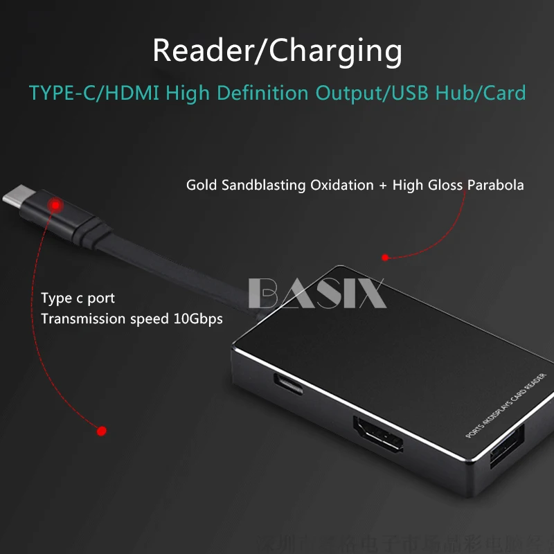 Basix USB C концентратор к HDMI 4 K 3 0 TF SD Card Reader Thunderbolt Dex режим адаптер для MacBook samsung S8 Тип