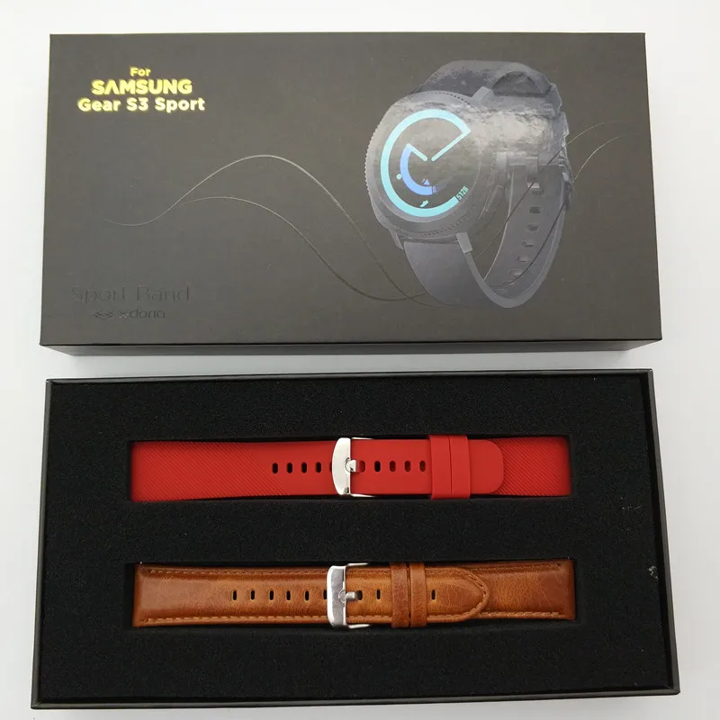 Ремешок из натуральной кожи для Samsung Galaxy Watch 42 мм спортивный мягкий резиновый