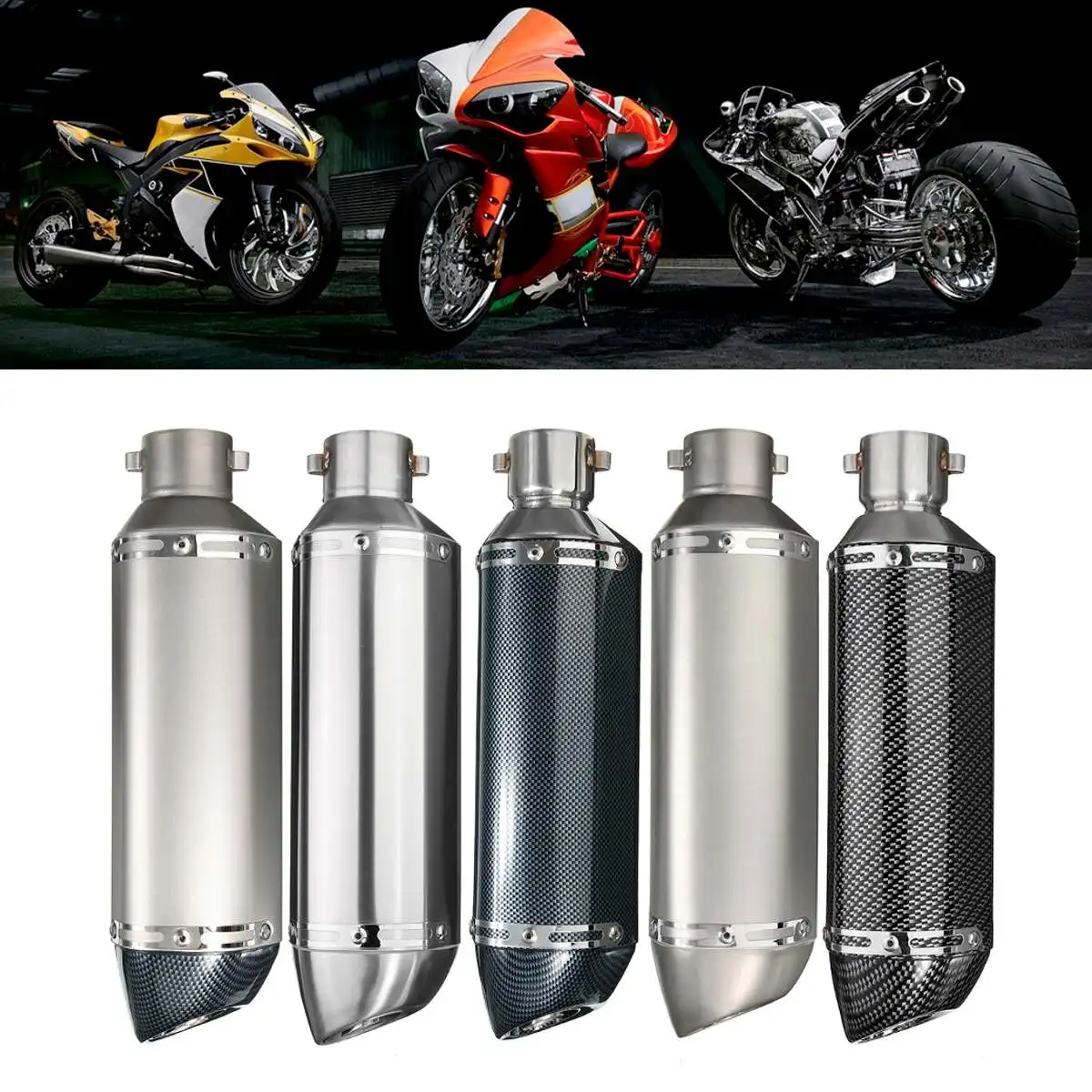 

38mm-51mm Carbon Exhaust Muffler Pipe for Motorcycle with Removable Silencer Universal for Suzuki gsr 600 for Honda msx125