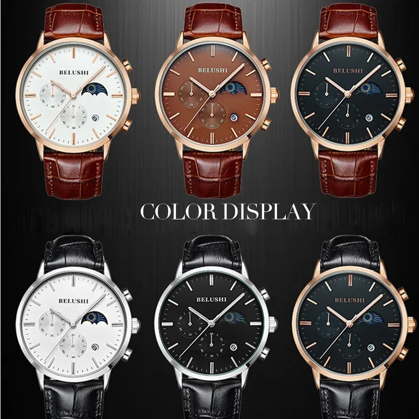 Watch Men Waterproof Sport Men Watch Luxury Brand Belushi Mens Wristwatch Clock Military Watch Quartz Watches Moon Reloj Hombre