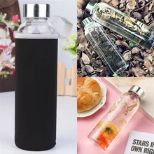 550 мл Открытый Портативный изолированный стеклянный стакан воды сок чай бутылка молока кружка