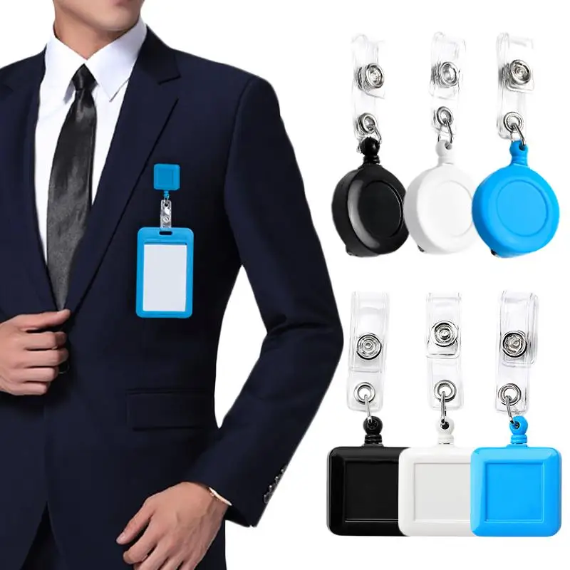 

2PCS Retractable Badge Holder Badge Reels ID Holder with Clip for ID Card Key Card Name Card Work Badge