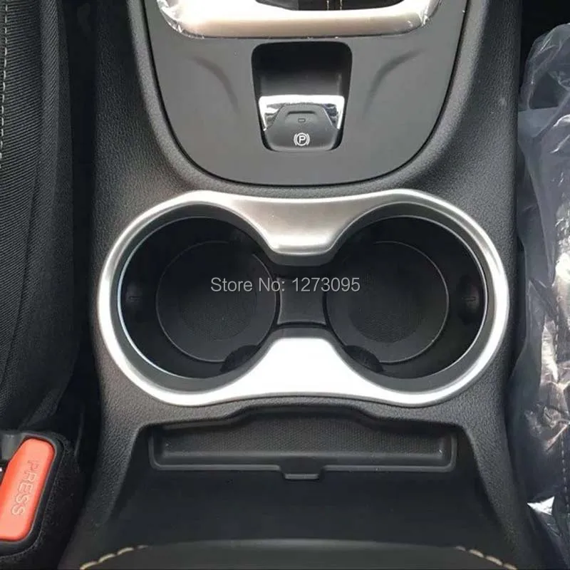 

ForJeep Cherokee 2013-2016 2017 ABS Front Center Console Water Cup Holder Cover Surround Frame Sticker Trim Cover Car Accessory
