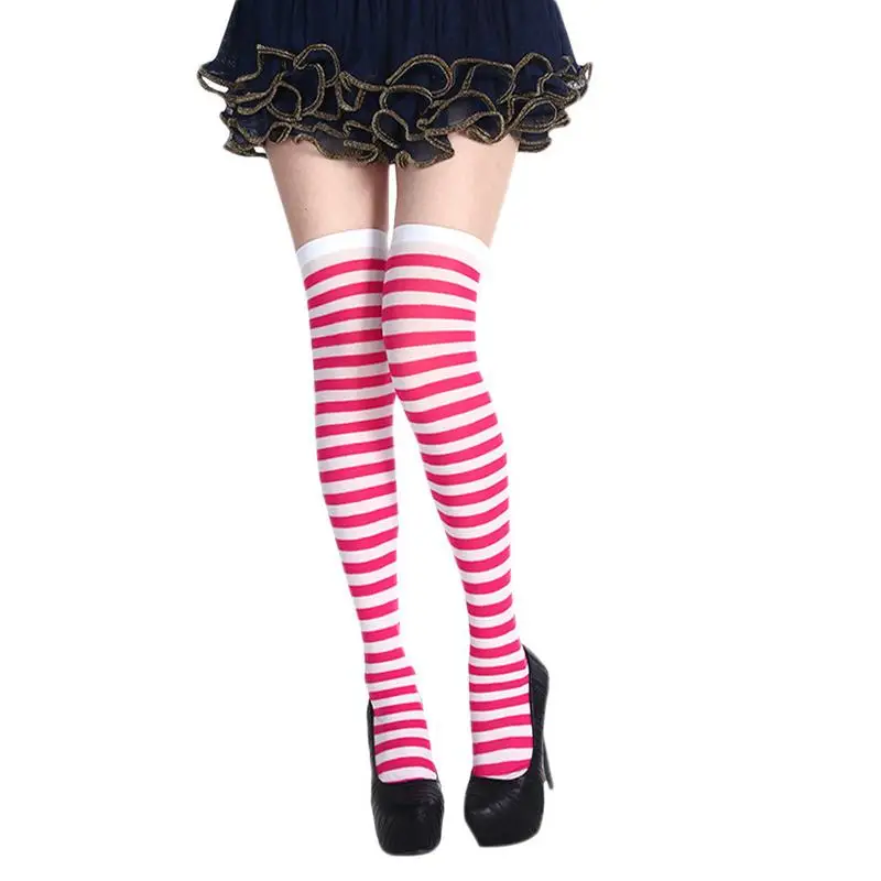 Knee Socks Sexy Slim Striped Long Socks Autumn Winter Christmas Halloween Easter Ball Party Costume Knee High Socks