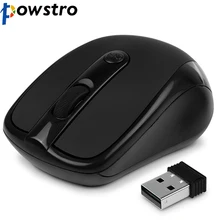 Профессиональная оптическая беспроводная мышь POWSTRO K, USB мышь, 2,4 ГГц, с мини USB ключом для ПК, ноутбука Win7/8/10/XP/Vista