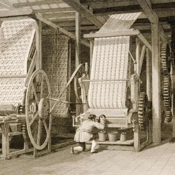 Calico Printing In Cotton Mill 1830S. Drawn By T. Allom. Engraved J. Carter Poster Print (18 x 11) | Дом и сад