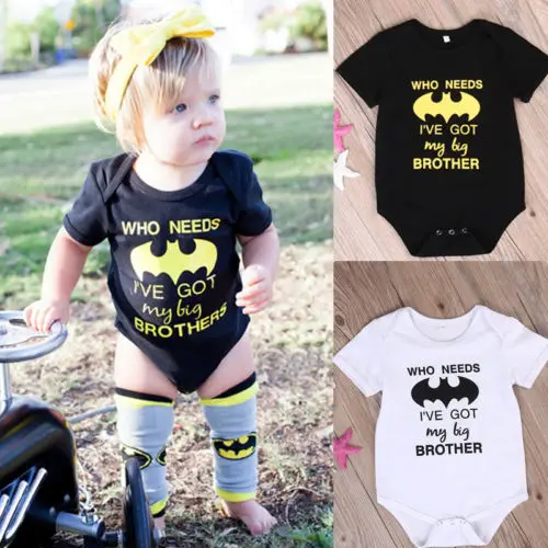 

Batman Newborn Baby Boy Girl MY BIG BROTHER Romper Jumpsuit Clothes US
