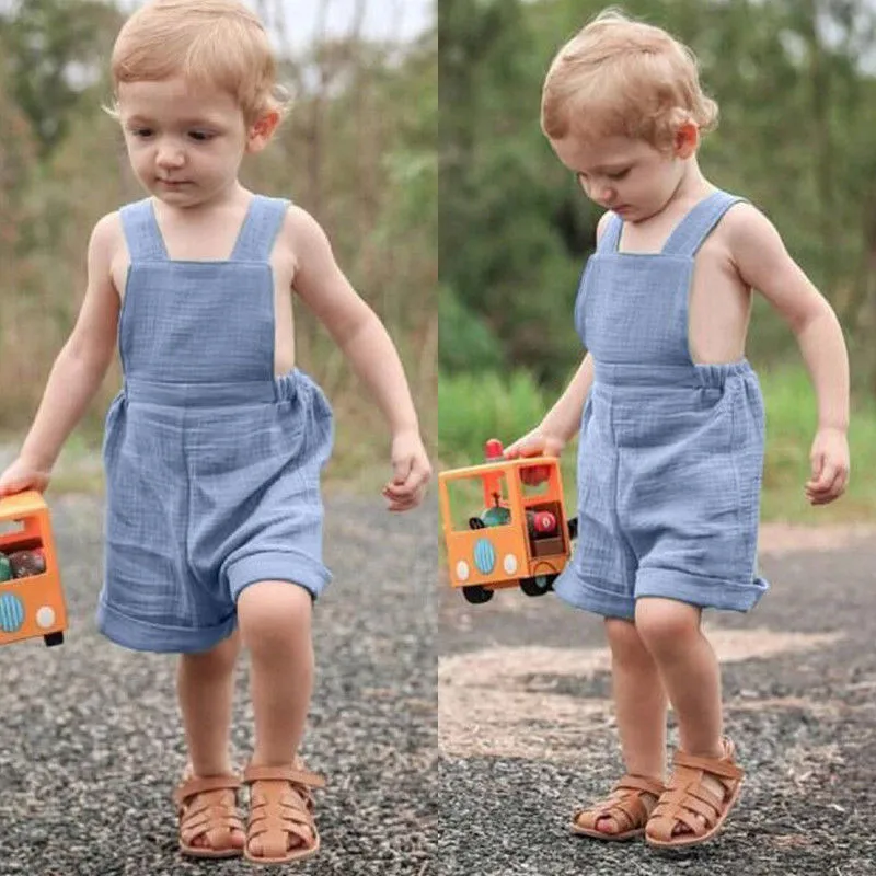 

PUDCOCO Newest Toddler Baby Boy Girl Bib Rompers Jumpsuit Playsuit Sunsuit Kids Overalls Pop Summer Outfit 1-4T