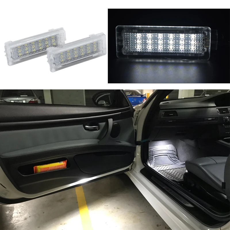 2x 18smd LED Door font b Interior b font Footwell Light Led courtesy light CAR Styling