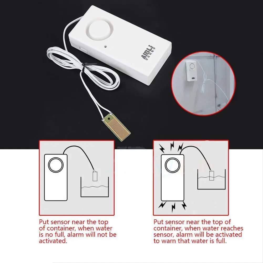 

Water Leak Alarm Flood Level Overflow Detector Sensor Home Security Alarm Leakage Alarm Detector