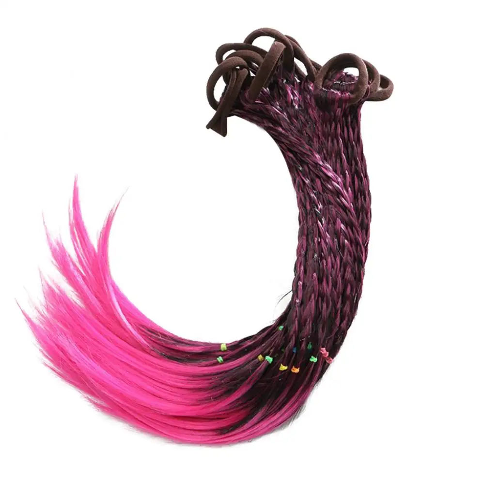1piece Girls Elastic Wigs Braid Hair Accessories Horsetail Colorful Gradient Braid Beauty Hair Bands Headwear Hair Ring 1piece Girls Elastic Wigs Braid Hair Accessories Horsetail Colorful Gradient Braid Beauty Hair Bands Headwear Hair Ring