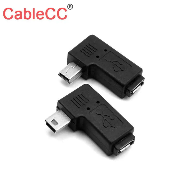CY Кабель 90 градусов левый и правый угловой мини USB 5pin штекер к микро гнездо