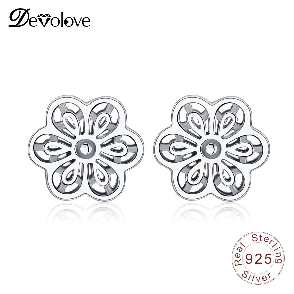 

Develove Fashion Stud 925 Sterling Earrings For Women Vintage Flower Floral Earring Silver Jewelry PSER0058-B Dropshipping
