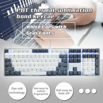 

LEORY PBT Magicforce 108 Key English Languag White Gray Color Dye-sub Keycaps Keycap Set for Mechanical Keyboard