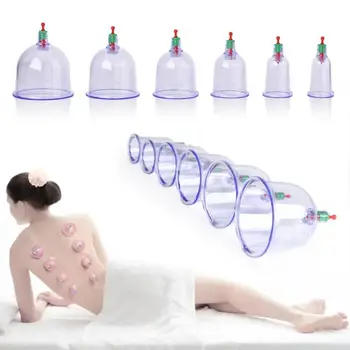 

New 12Pcs Body Suction Cup with Suction Pump Acupunture Massage Set Vacuum Cupping Body Relaxation Healthy Massage Set