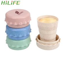 HILIFE Складная чашка бутылка для походов посуда для напитков кухонные принадлежности выдвижные стаканчики экологически чистый материал пшеницы гаджеты