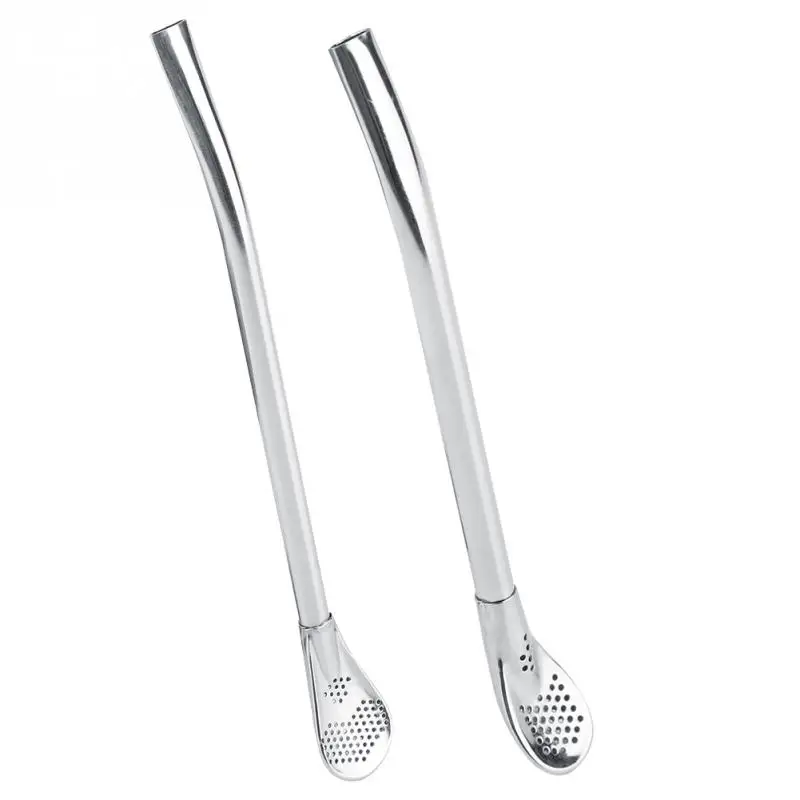 

Stainless Steel Drinking Straws Tea Strainer Cocktail Shaker Coffee Filtered Spoons Bar AccessoriesParty Supply