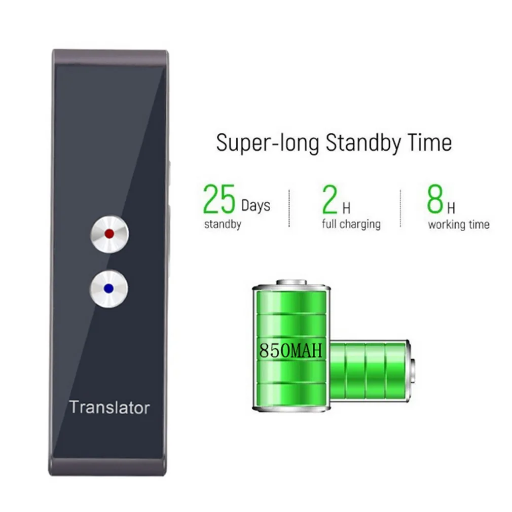 Портативный T8 умный голосовой речевой переводчик двусторонний перевод в режиме реального времени 30 многоязычный перевод для обучения путешествию бизнесу