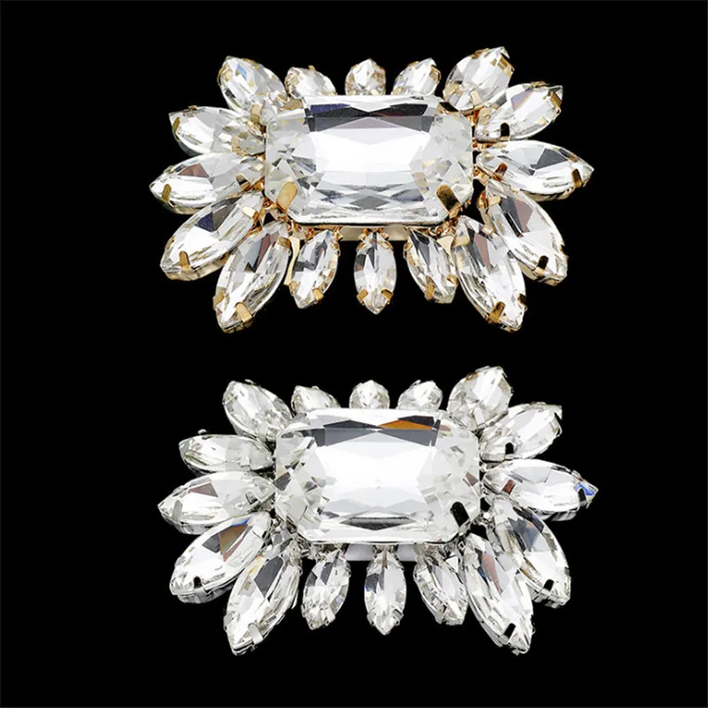

1 Pair Wedding Shoe Clips Buckle Buckle Rhinestone Shiny Crystal Decor Clips Charm Buckle Bridal Party Jewelry