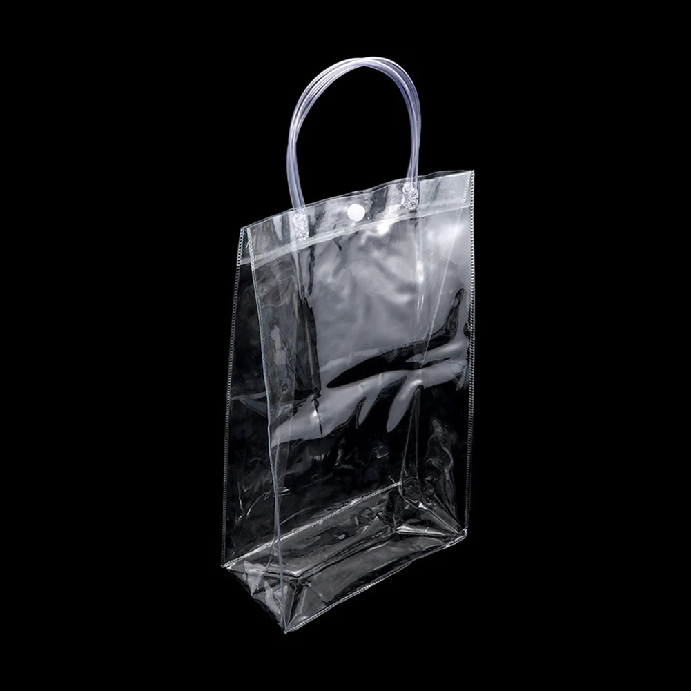 1 шт. прозрачные водонепроницаемые ПВХ сумки прозрачные многоразовые складные хозяйственные сумки продуктовые экологически чистые сумки для хранения сумка на кнопках