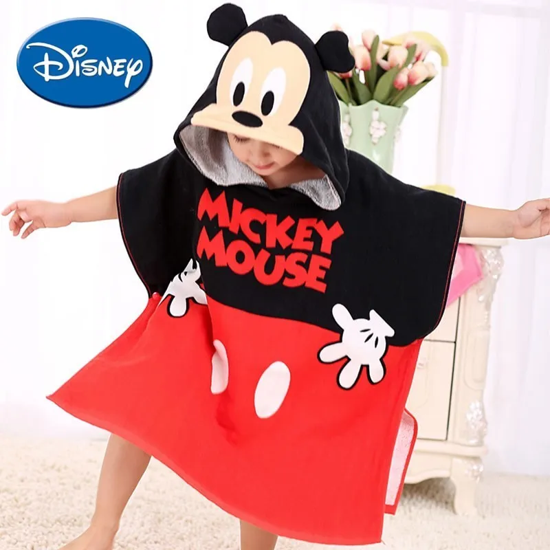 

Disney Bath Towel Baby Children Pure Cotton Towel 60*120 cm Mickey Minnie Elsa Snow White McQueen Cartoon Hat Bathing Towel