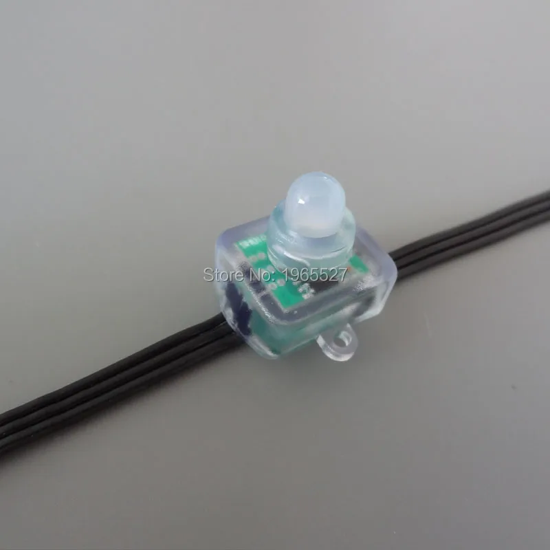 

18AWG wire 100pcs/set square 12V WS2811/UCS1903/SM16703 digital full color led pixel module light;all BLACK wire,waterproof IP68