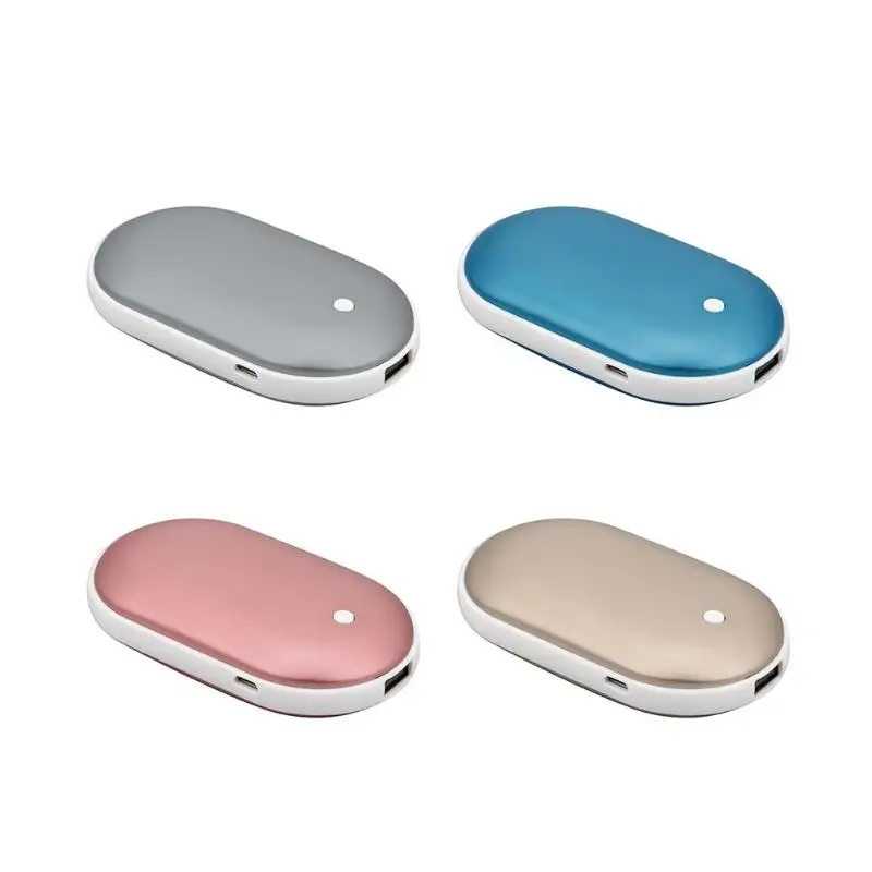 

5200mAh Cobblestone Mini USB Rechargeable Electric Hand Warmer Charging Heater Double-sided heating Charging Power Bank