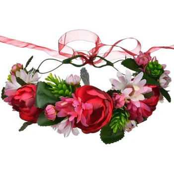 

1pc Headband Crown Floral Bridal Flower Headpiece for Photography Holiady