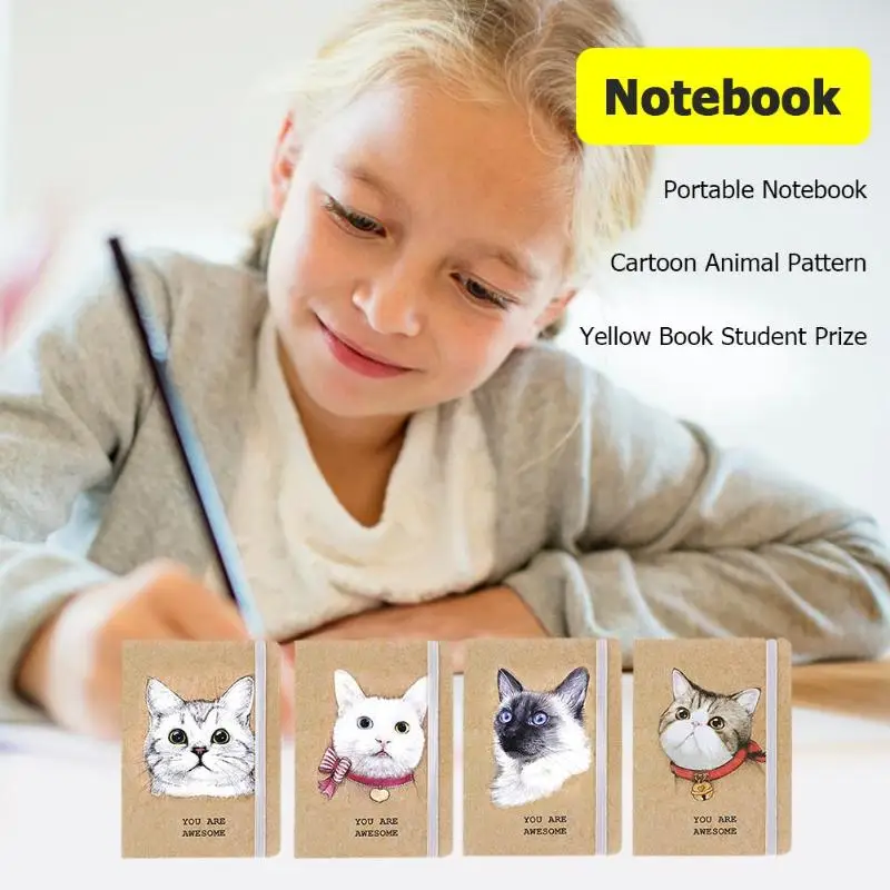 

Cartoon Animal Print Notebooks Diary Memo Sketchbook Students School Office Supplies Stationery Gifts Random Type Dropshipping